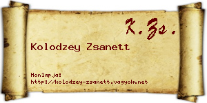 Kolodzey Zsanett névjegykártya